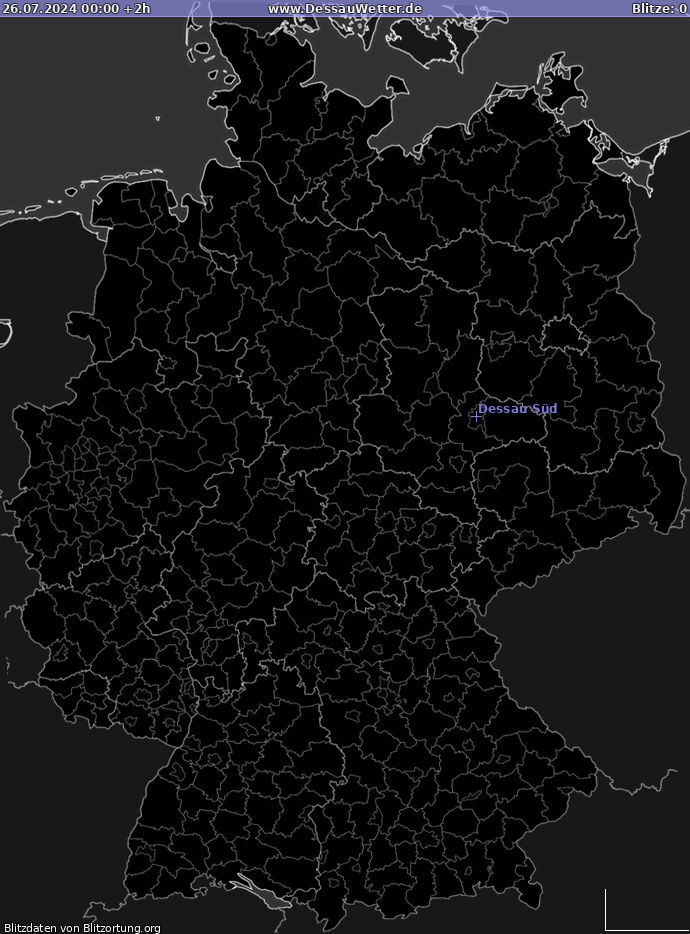 Lightning map Germany 2024-07-26 (Animation)