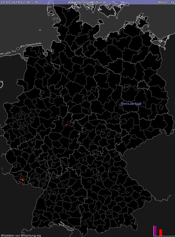 Blitzkarte Deutschland 27.07.2024 (Animation)